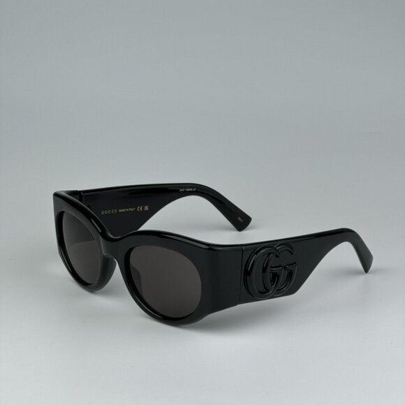 Gucci GG1544S 001 BRAND NEW Sunglasses Black Grey Unisex Oval main image 10